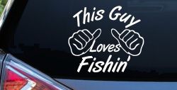 This Guy Loves Fishing Car or Truck Window Decal Sticker