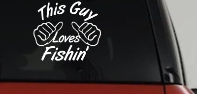 This Guy Loves Fishing Car or Truck Window Vinyl Decal Sticker