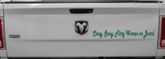 Classy Sassy Flirty Woman on Board Car or Truck Window Vinyl Decal Sticker (Dark Green)