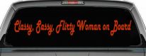 Classy Sassy Flirty Woman on Board Car or Truck Window Decal Sticker (Orange Red)