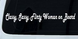 Classy Sassy Flirty Woman on Board Car or Truck Window Decal Sticker