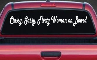 Classy Sassy Flirty Woman on Board Car or Truck Window Decal Sticker