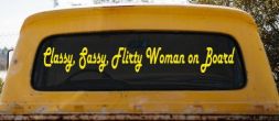 Classy Sassy Flirty Woman on Board Car or Truck Window Vinyl Decal Sticker (Yellow)
