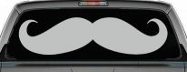 Handlebar Mustache Funny Car or Truck Window Decal Sticker (Light Gray)