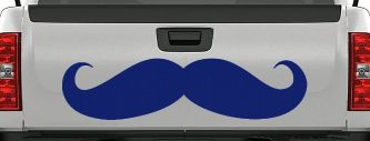 Handlebar Mustache Funny Car or Truck Window Vinyl Decal Sticker (Navy)