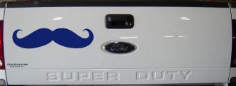 Handlebar Mustache Funny Car or Truck Window Decal Sticker (Navy)