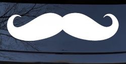 Handlebar Mustache Funny Car or Truck Window Decal Sticker