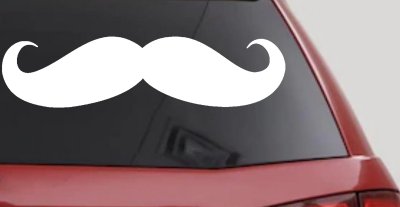 Handlebar Mustache Funny Car or Truck Window Vinyl Decal Sticker