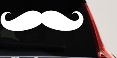 Handlebar Mustache Funny Car or Truck Window Vinyl Decal Sticker