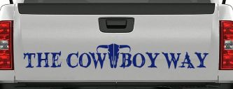 The Cowboy Way Western Farm Ranch Rodeo Car or Truck Window Decal Sticker (Navy)