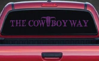 The Cowboy Way Western Farm Ranch Rodeo Car or Truck Window Vinyl Decal Sticker (Violet)