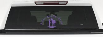 A Girl and Her Horse Cowgirl Country Farm Ranch Rodeo Car or Truck Window Vinyl Decal Sticker (Purple)