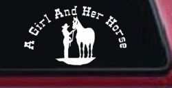 A Girl and Her Horse Cowgirl Country Farm Ranch Rodeo Car or Truck Window Decal Sticker