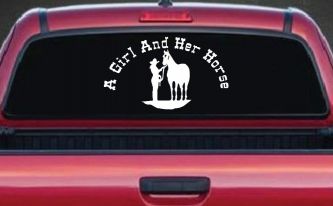 A Girl and Her Horse Cowgirl Country Farm Ranch Rodeo Car or Truck Window Decal Sticker