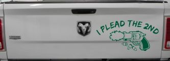 I Plead The 2nd Amendment Gun Guns Car or Truck Window Vinyl Decal Sticker (Dark Green)