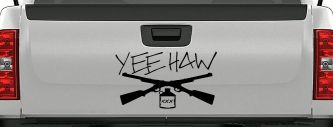 Yee Haw Guns Moonshine Car or Truck Window Decal Sticker (Black)