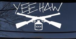 Yee Haw Guns Moonshine Car or Truck Window Decal Sticker