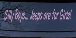 Silly Boys Jeeps For Girls Car or Truck Window Decal Sticker (Lilac)