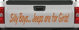 Silly Boys Jeeps For Girls Car or Truck Window Decal Sticker (Nut Brown)