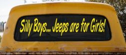 Silly Boys Jeeps For Girls Car or Truck Window Decal Sticker (Yellow)