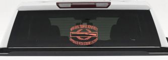 Mom Going Through Deployment Crest Military Car or Truck Window Decal Sticker (Coral)
