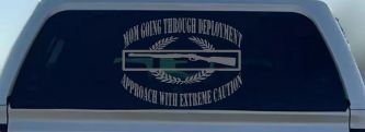 Mom Going Through Deployment Crest Military Car or Truck Window Decal Sticker (Silver)