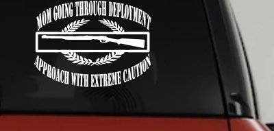 Mom Going Through Deployment Crest Military Car or Truck Window Vinyl Decal Sticker