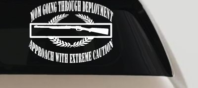 Mom Going Through Deployment Crest Military Car or Truck Window Vinyl Decal Sticker