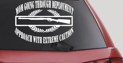 Mom Going Through Deployment Crest Military Car or Truck Window Vinyl Decal Sticker