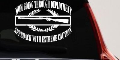 Mom Going Through Deployment Crest Military Car or Truck Window Vinyl Decal Sticker