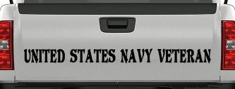 United States Navy Veteran Military Car or Truck Window Decal Sticker (Black)