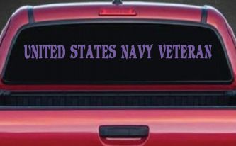 United States Navy Veteran Military Car or Truck Window Decal Sticker (Purple)