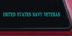 United States Navy Veteran Military Car or Truck Window Decal Sticker (Turquoise)