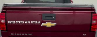 United States Navy Veteran Military Car or Truck Window Decal Sticker (White)