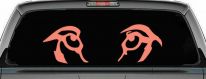 Wolf Eyes Car or Truck Window Decal Sticker (Coral)