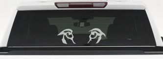 Wolf Eyes Car or Truck Window Decal Sticker (Light Gray)