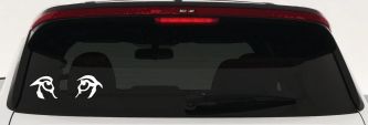 Wolf Eyes Car or Truck Window Decal Sticker (White)