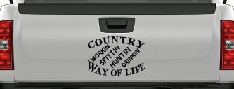 Country Way Of Life Car or Truck Window Decal Sticker (Black)