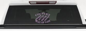 Country Way Of Life Car or Truck Window Decal Sticker (Lilac)