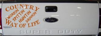 Country Way Of Life Car or Truck Window Decal Sticker (Nut Brown)