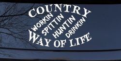 Country Way Of Life Car or Truck Window Decal Sticker