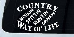 Country Way Of Life Car or Truck Window Decal Sticker