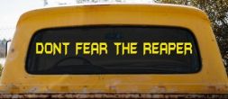 Dont Fear The Reaper Funny Car or Truck Window Vinyl Decal Sticker (Yellow)
