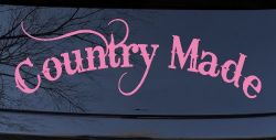Country Made Car or Truck Window Decal Sticker (Pink)