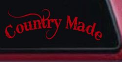 Country Made Car or Truck Window Vinyl Decal Sticker (Red)