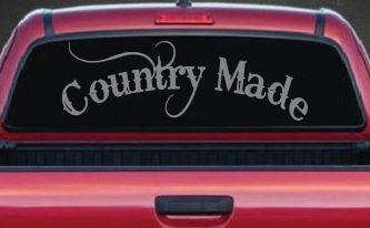 Country Made Car or Truck Window Decal Sticker (Telegrey)