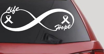 Infinity Life and Hope Breast Cancer Awareness Car or Truck Window Vinyl Decal Sticker