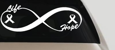 Infinity Life and Hope Breast Cancer Awareness Car or Truck Window Vinyl Decal Sticker