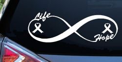 Infinity Life and Hope Breast Cancer Awareness Car or Truck Window Decal Sticker