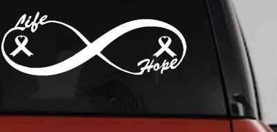 Infinity Life and Hope Breast Cancer Awareness Car or Truck Window Vinyl Decal Sticker